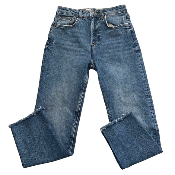 Zara Women's The 90's Slim Distressed Jeans Size 2 - Picture 1 of 11